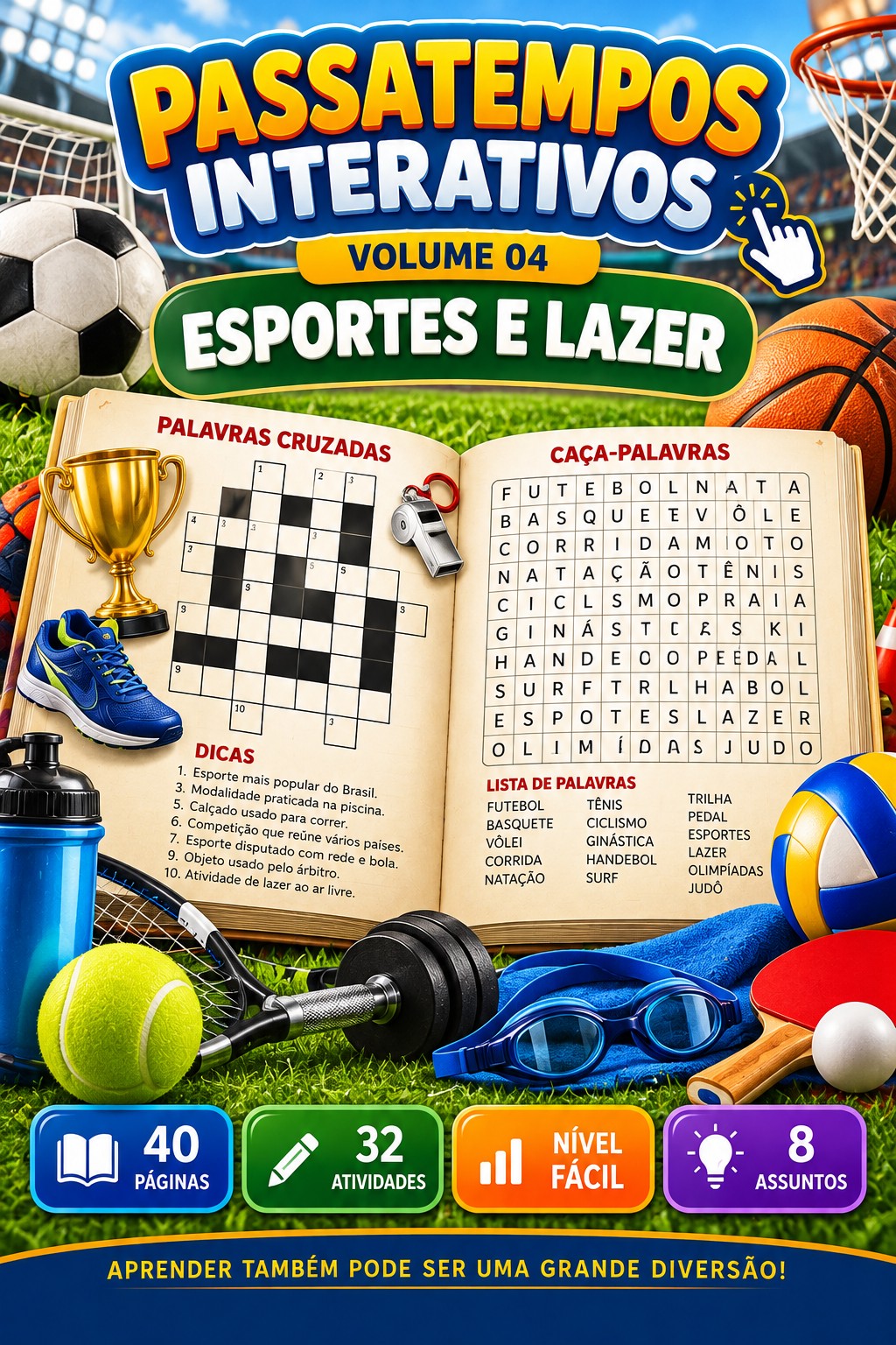 Capa de PASSATEMPOS INTERATIVOS – VOLUME 04