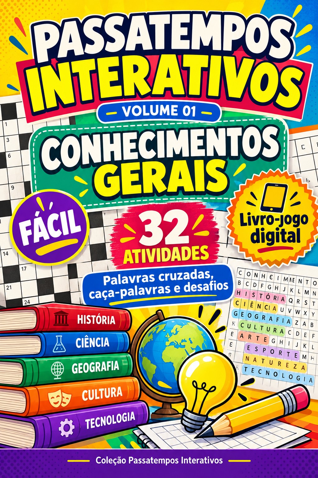 Capa de PASSATEMPOS INTERATIVOS – VOLUME 01