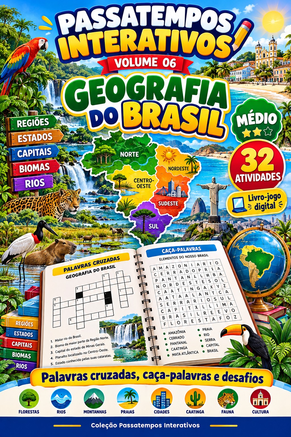 Capa de PASSATEMPOS INTERATIVOS – VOLUME 06